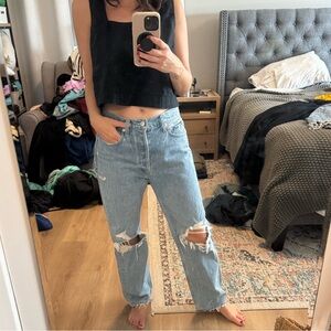 Agolde Ripped Light Blue Boyfriend Jeans perfect conditon